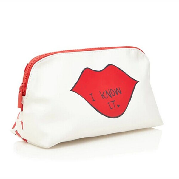 New design cosmetic bag with lip printed for women 