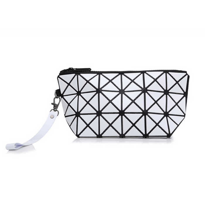 PU leather geometric shapes cosmetic bag