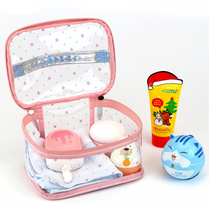 Multi Function Clear Plastic Toiletry Bag For Traveling PVC Waterproof Cosmetic Bag