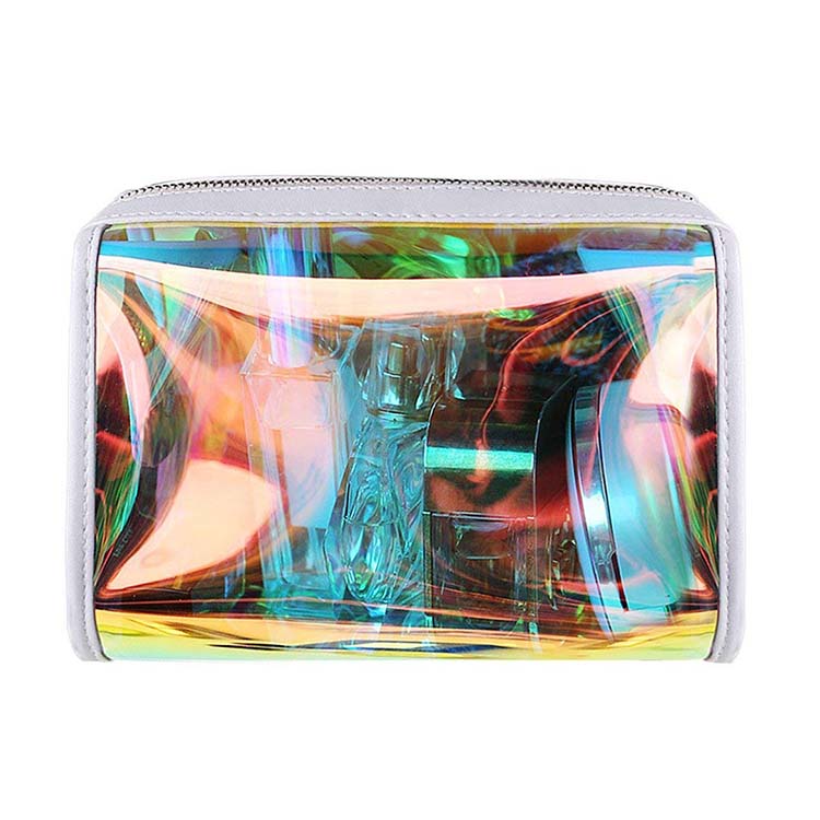 Transparent clear pvc holographic cosmetic bags FY-A1-004
