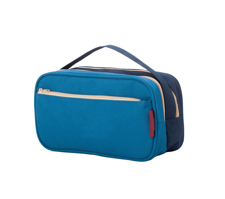 Custom 210d polyester travel navy blue makeup bag FY-A9-002