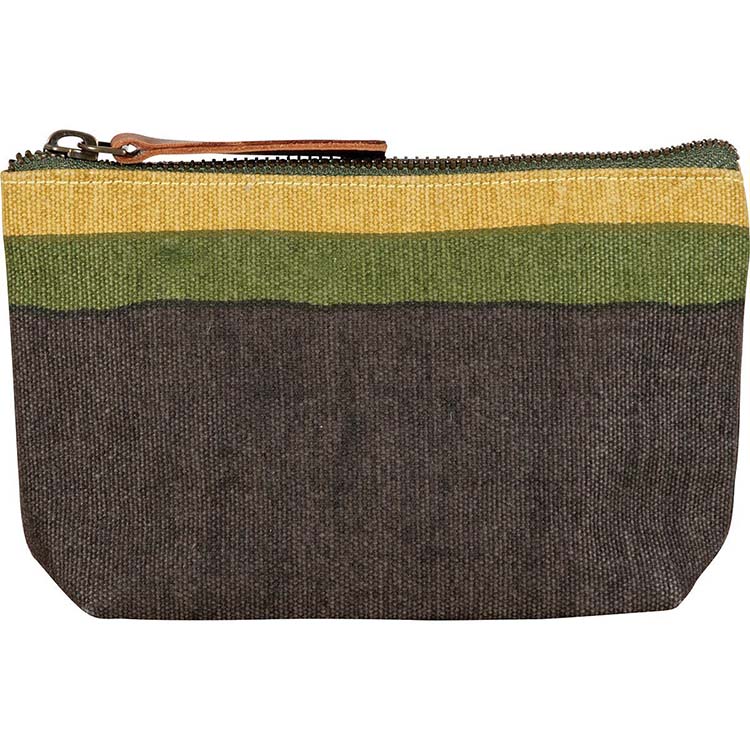 China canvas bag manufacturer custom grey striped cosmetic bag FY-A4-013