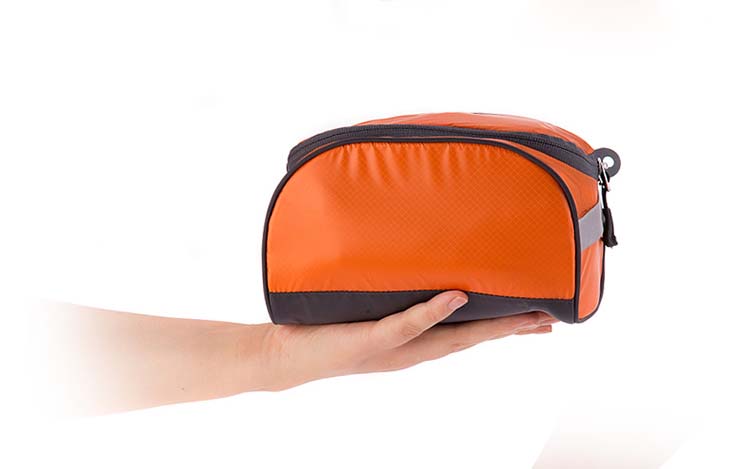 orange cosmetic bag