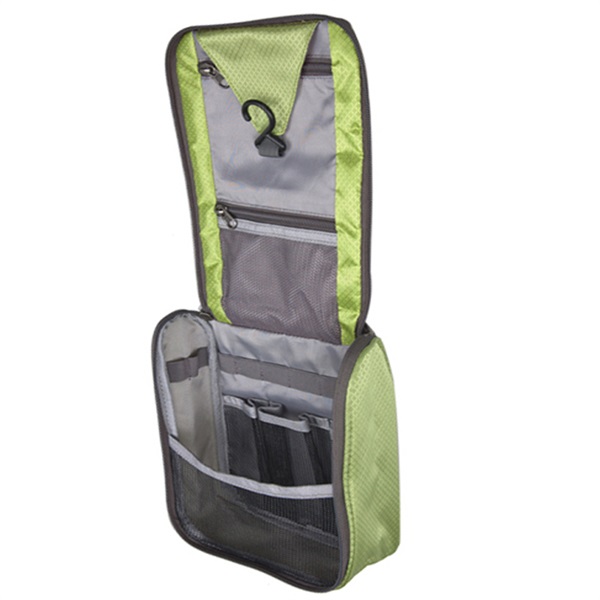 Green nylon made unisex hanging toiletry bag FY-CB-0054