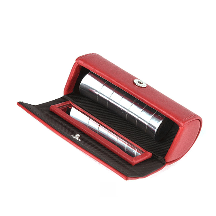 Mini leather women lipstick cosmetic bag with mirror FY-B4-001
