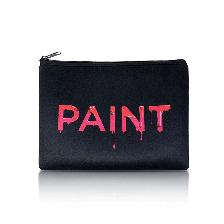 Neoprene black promotional makeup bag with logo FY-A7-002