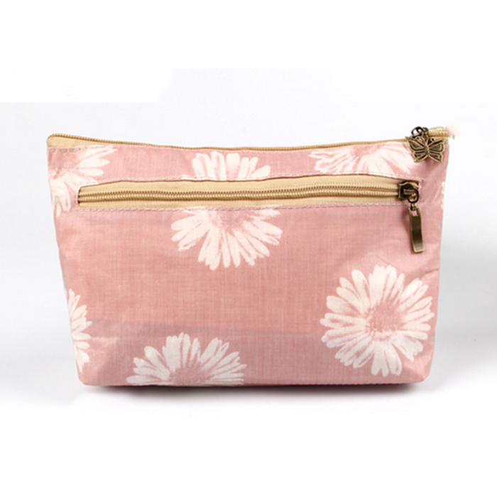 Flower print canvas cosmetic bag FY-CB-111001