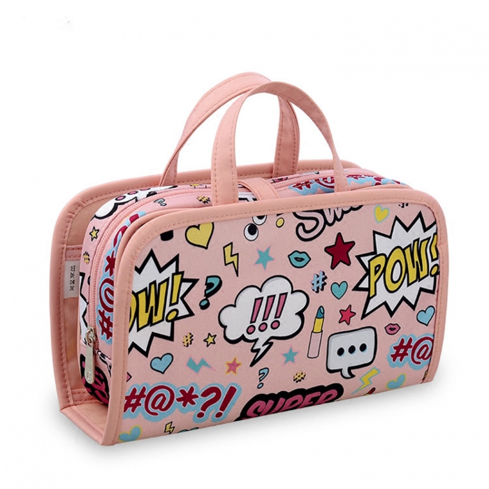 Folding removable travel hanging toiletry bag organizer cosmetic bag FY-OB-055