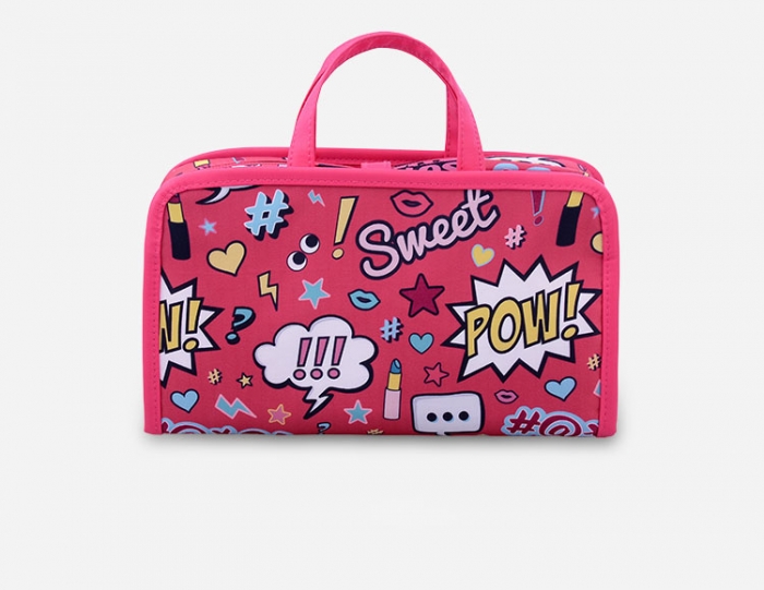 Folding removable travel hanging toiletry bag organizer cosmetic bag FY-OB-055