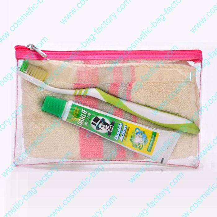 Custom cheap clear pvc flat cosmetic bag FY-CB-0055