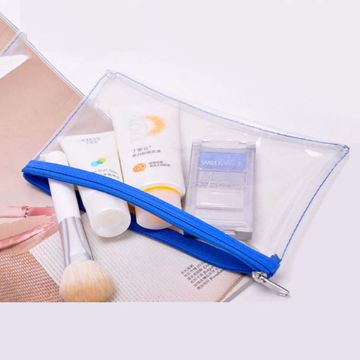 Custom cheap clear pvc flat cosmetic bag FY-CB-0055