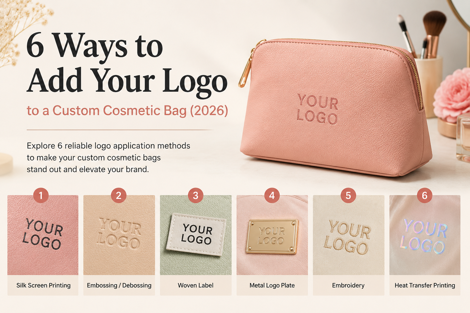 6 Ways to Add Your Logo to a Custom Cosmetic Bag (2026)