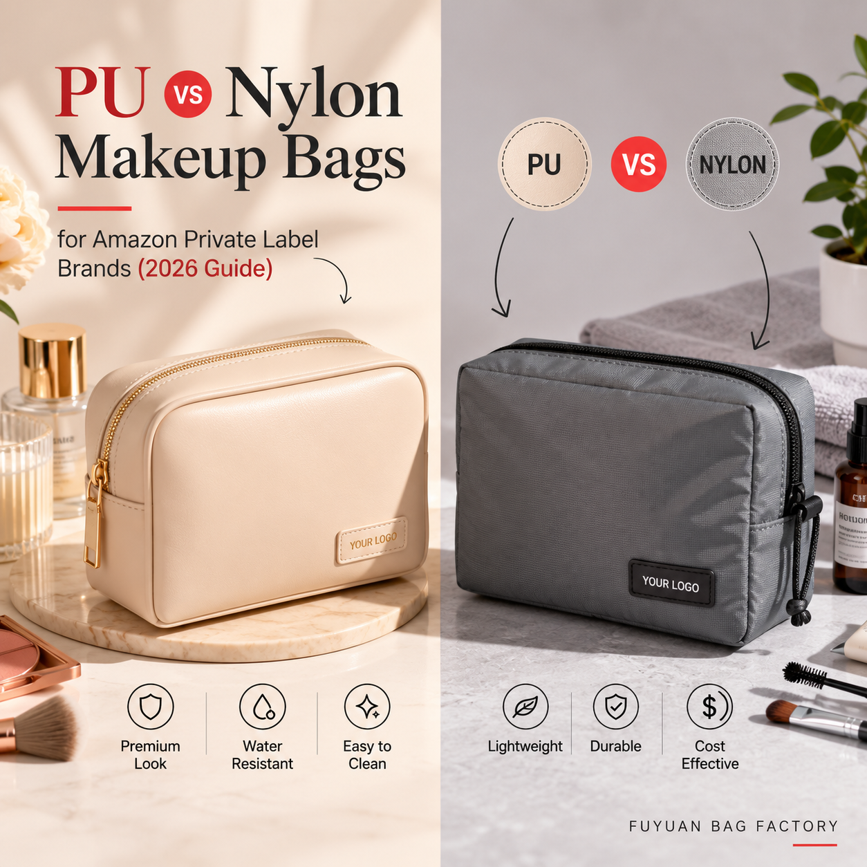How to Choose PU vs PVC Coatings for Makeup Bags on Amazon